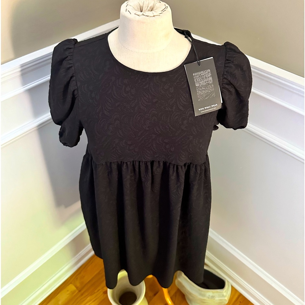 Who what wear black light jersey-like mini dress